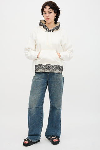 Undercover Silk Lace Trimmed Hoodie