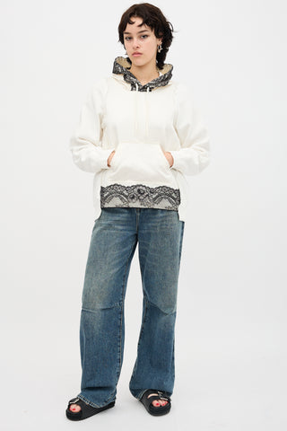 Undercover Silk Lace Trimmed Hoodie