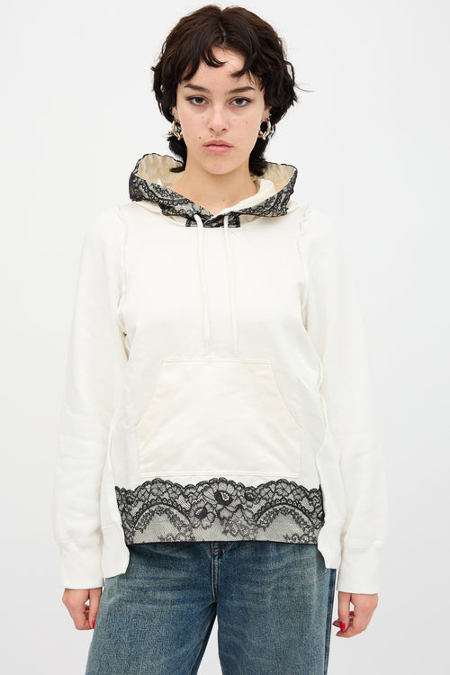 Undercover Silk Lace Trimmed Hoodie