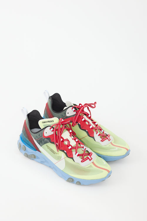 Undercover X Nike Green & Multicolour Mesh React Element 87 Sneaker