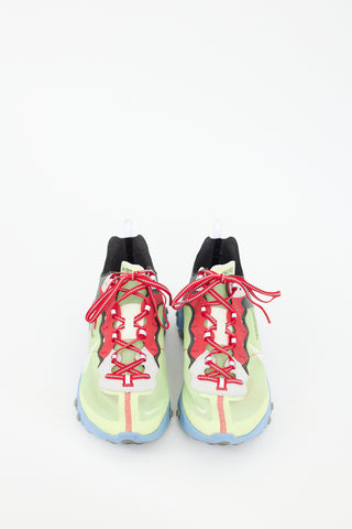 Undercover X Nike Green & Multicolour Mesh React Element 87 Sneaker