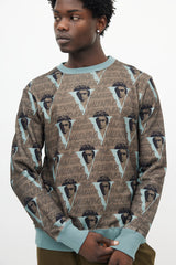 Undercover X Valentino Green & Brown Logo Sweatshirt