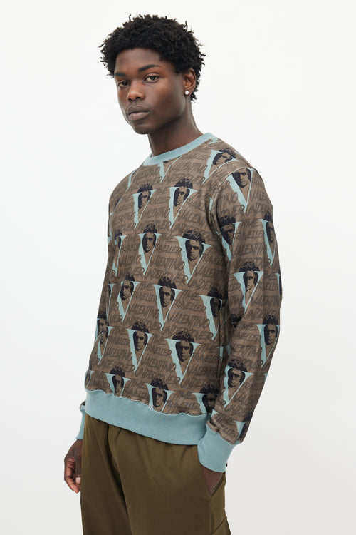 Undercover X Valentino Green & Brown Logo Sweatshirt