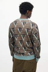 Undercover X Valentino Green & Brown Logo Sweatshirt