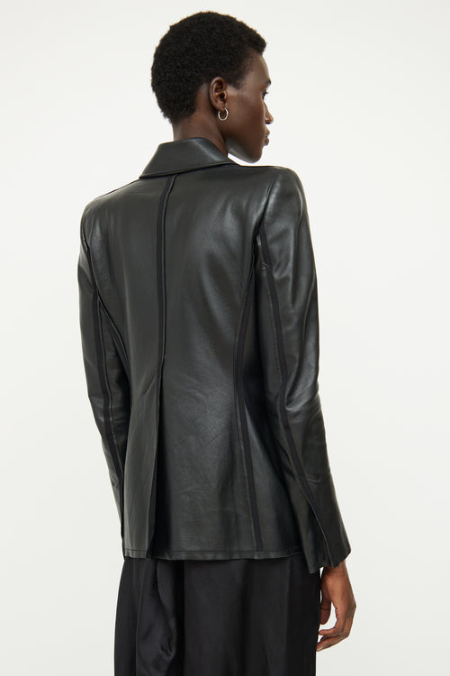 Unttld Black Leather Long Sleeve Jacket