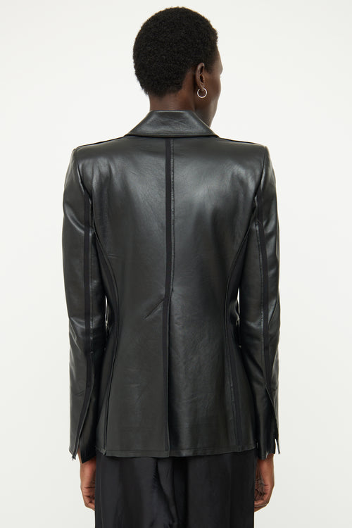 Unttld Black Leather Long Sleeve Jacket