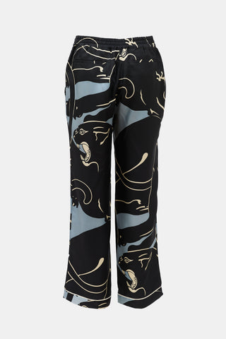 Valentino Silk Satin Printed Pant