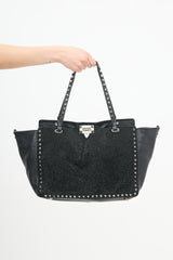 Valentino Leather & Crystal Rockstud Bag