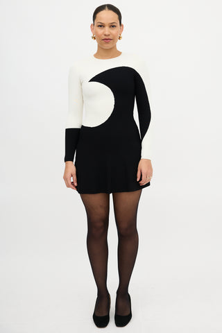 Valentino Crescent Knit Flare Dress