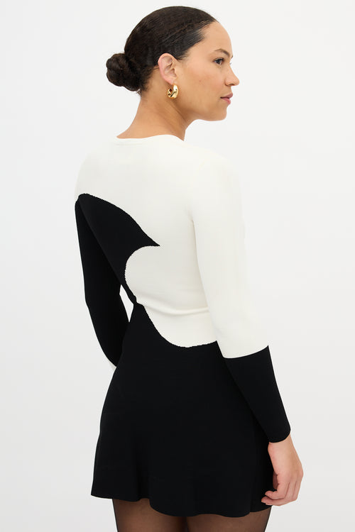 Valentino Crescent Knit Flare Dress