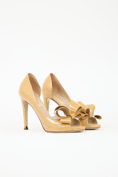 Valentino Patent Leather D'Orsay Bow Pump