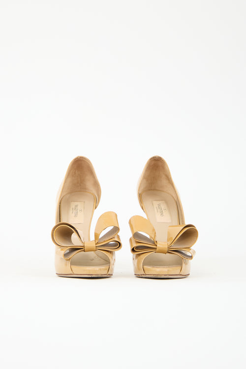 Valentino Patent Leather D'Orsay Bow Pump