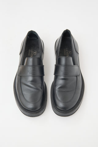 Valentino Leather Rockstud Essential Loafer