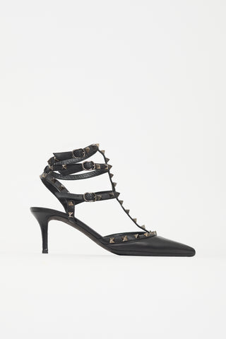 Valentino Leather Strappy Rockstud Pump