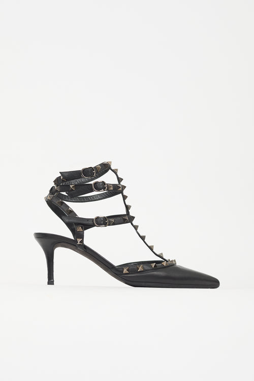 Valentino Leather Strappy Rockstud Pump