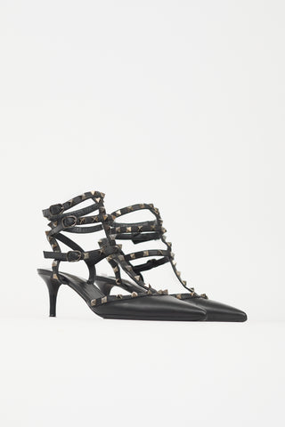 Valentino Leather Strappy Rockstud Pump