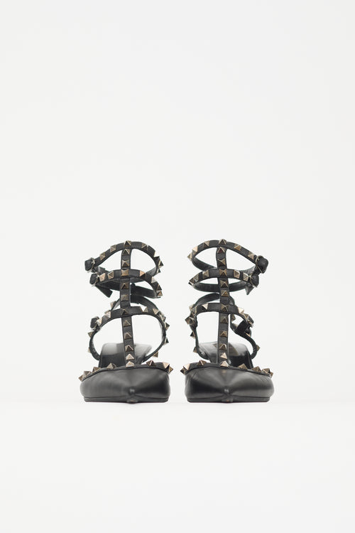 Valentino Leather Strappy Rockstud Pump