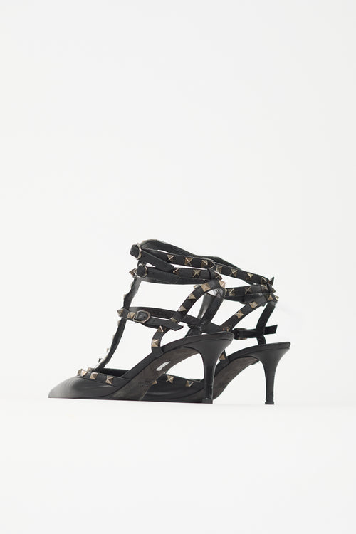 Valentino Leather Strappy Rockstud Pump