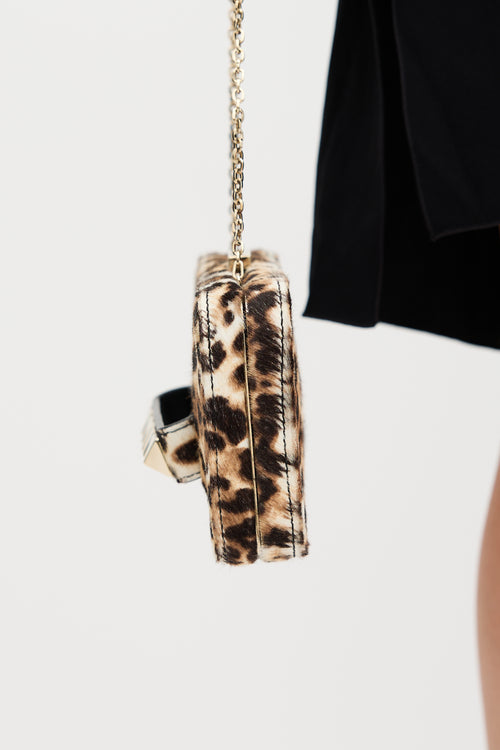 Valentino Printed Hair Chain Clutch Bag