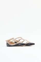 Valentino Patent Rockstud Cage Flat
