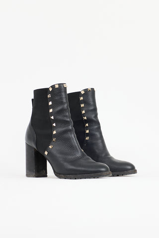 Valentino Leather Rockstud Boot