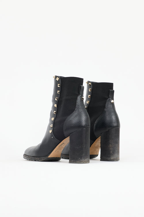 Valentino Leather Rockstud Boot