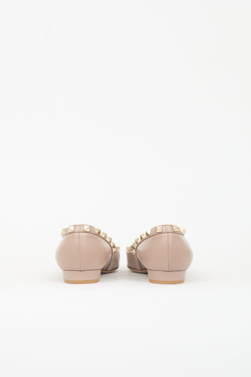 Valentino Leather Rockstud Strap Flat