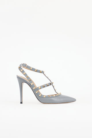 Valentino Leather Rockstud Cage Pump