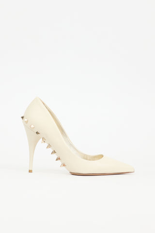Valentino Leather Rockstud Sole Pump