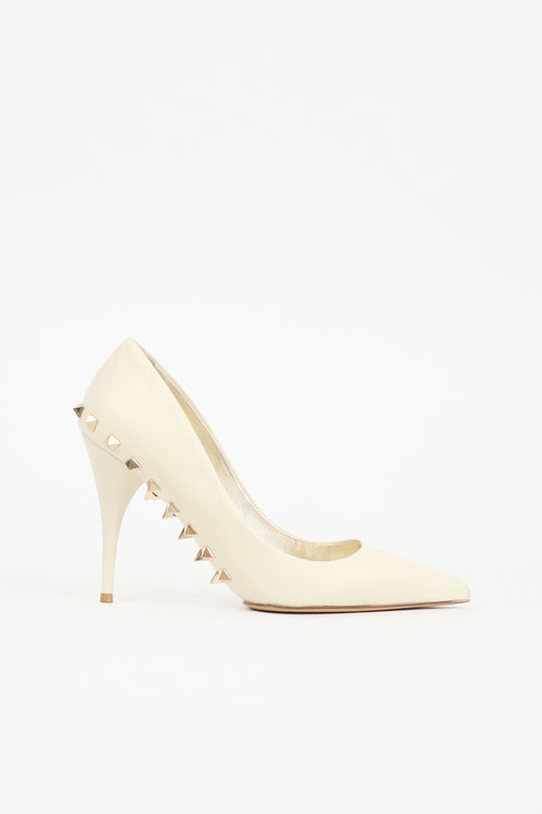 Valentino Leather Rockstud Sole Pump