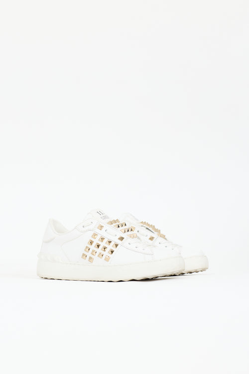 Valentino Leather Untitled Rockstud Sneaker