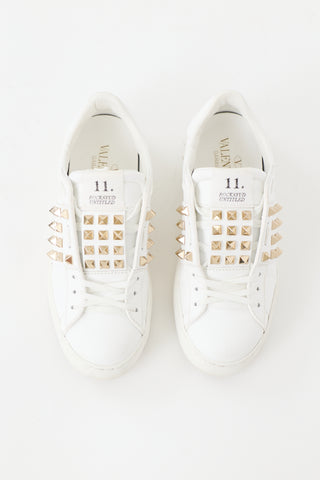 Valentino Leather Untitled Rockstud Sneaker