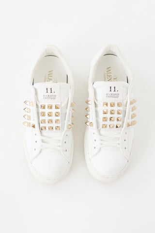 Valentino Leather Untitled Rockstud Sneaker