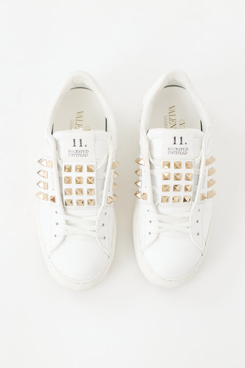 Valentino Leather Untitled Rockstud Sneaker