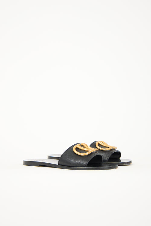 Valentino Leather VLogo Slide