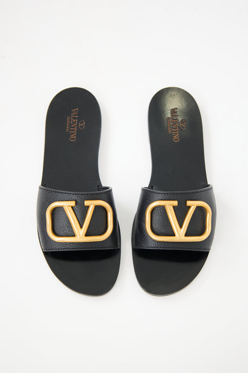 Valentino Leather VLogo Slide