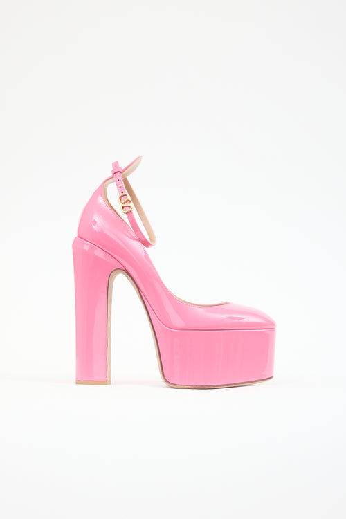 Valentino Patent Tan-Go Platform Pump