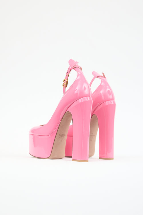 Valentino Patent Tan-Go Platform Pump