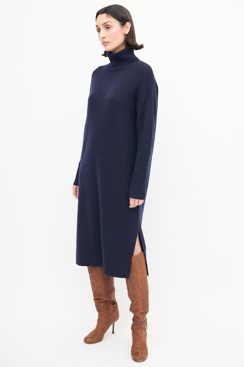 Vanessa Bruno Navy Wool Turtleneck Sweater Dress