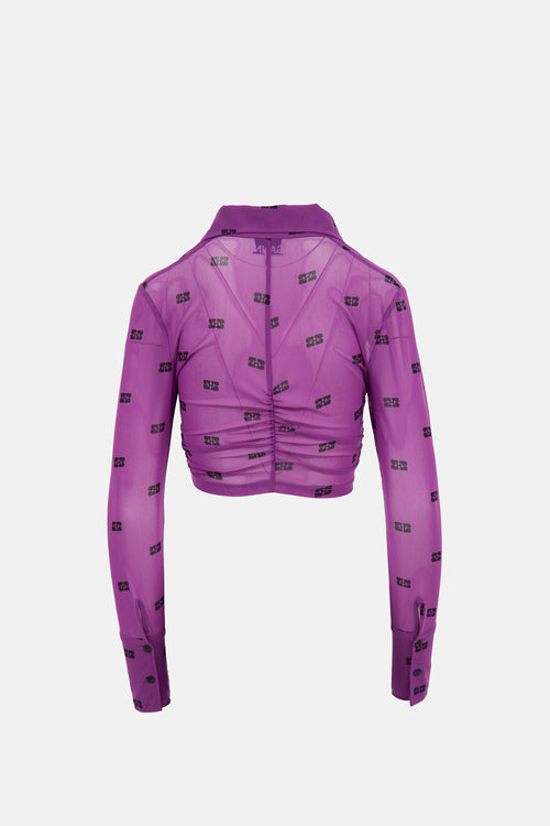 Ganni Sheer Logo Shirt