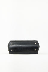 Versace Black Textured Patent Leather Medusa Bag
