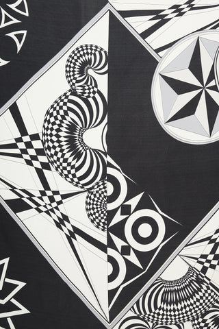 Versace Versus Black & White Silk Print Scarf