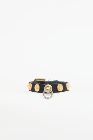 Versace Leather Medusa Pet Collar