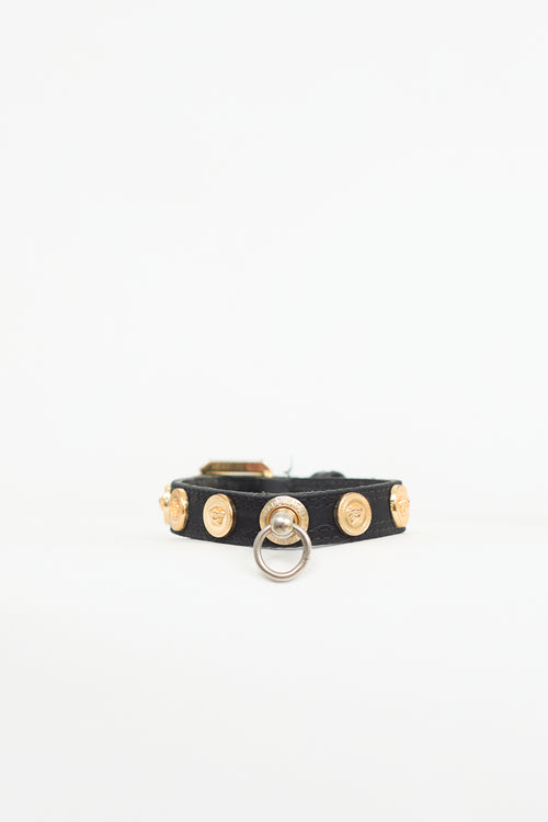 Versace Leather Medusa Pet Collar
