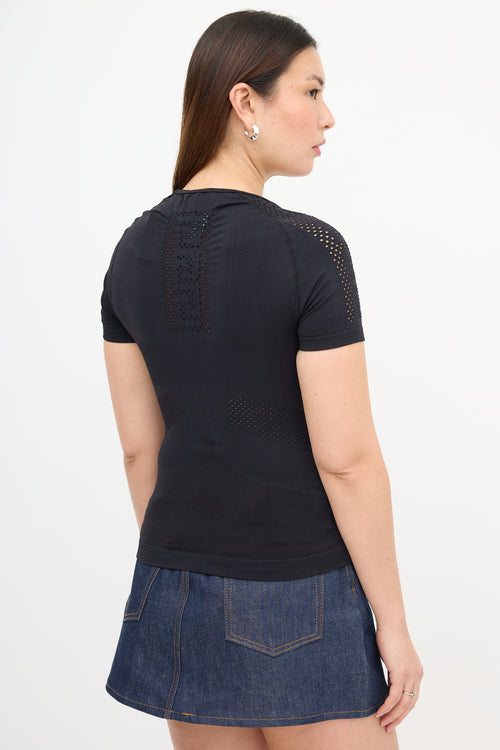 Versace Perforated Stretch Logo T-Shirt