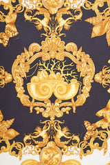 Versace Black & Yellow Silk Mermaid Scarf