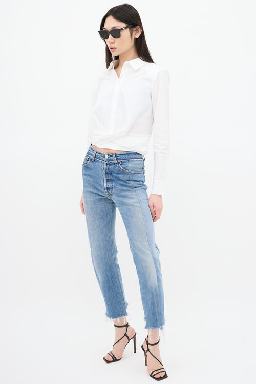 Vetements Light Wash Deconstructed Jeans