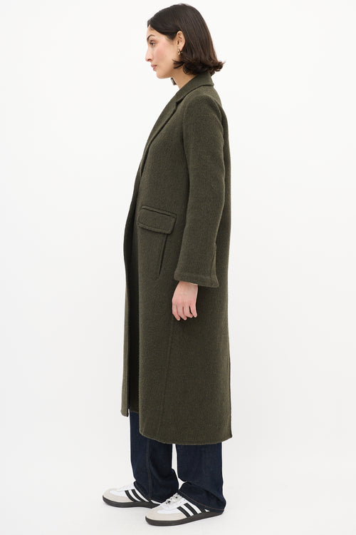 Vince Green Wool Long Open Coat