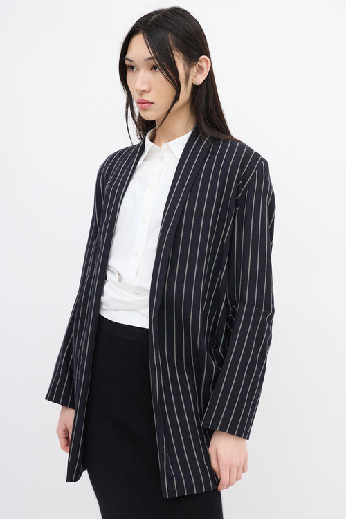 Vivienne Westwood Anglomania Navy & White Wool Striped Blazer