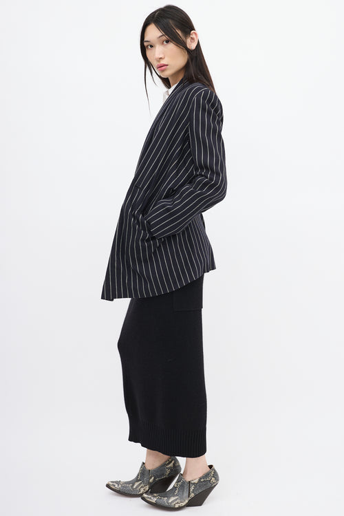 Vivienne Westwood Anglomania Navy & White Wool Striped Blazer